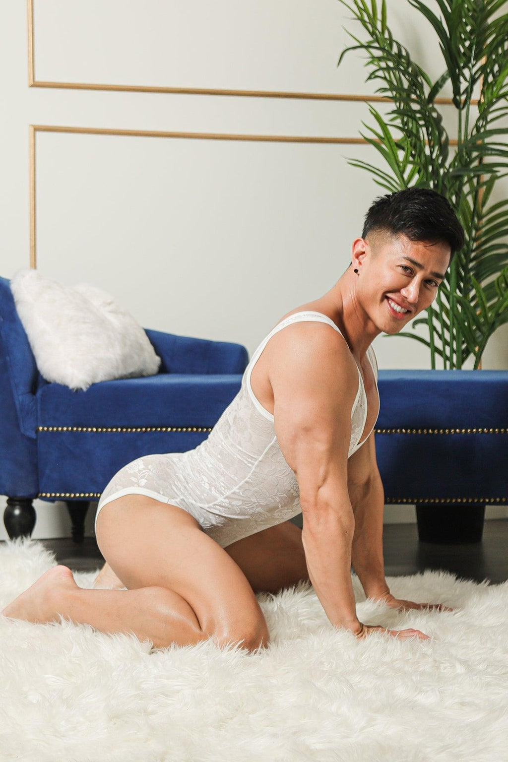 JJ Malibu Kiss-It-Better Lace Bodysuit - Off White - DealByEthan.gay loves JJ Malibu
