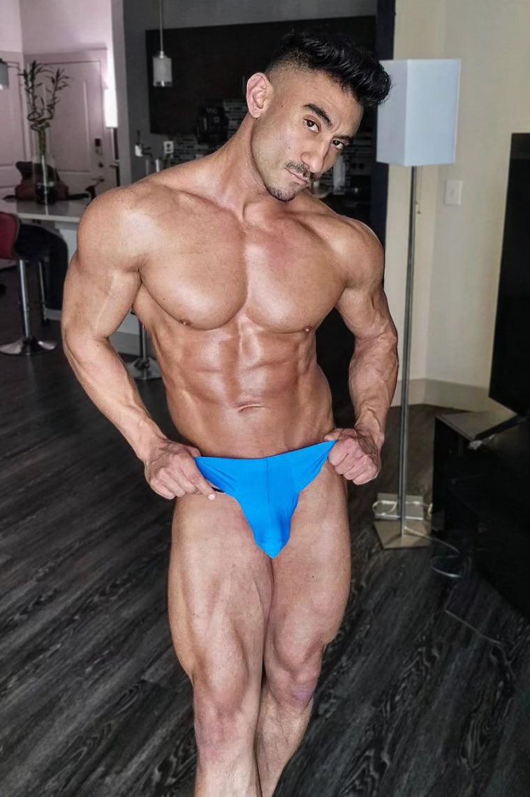 JJ Malibu Lose-My-Breath Seamless Thong - Sapphire Blue - DealByEthan.gay loves JJ Malibu