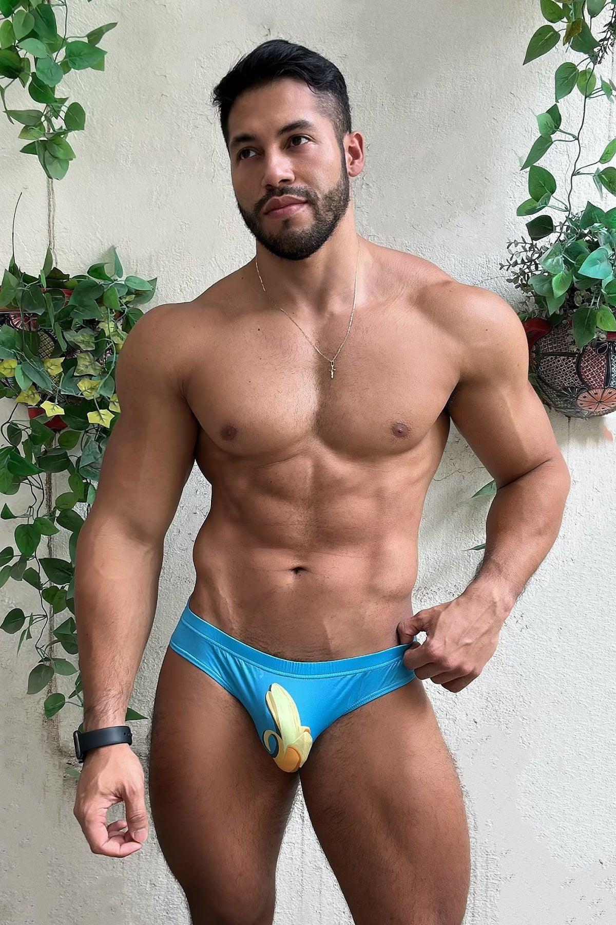 JJ Malibu Lovesick Briefs - Blue with Banana Print - DealByEthan.gay loves JJ Malibu