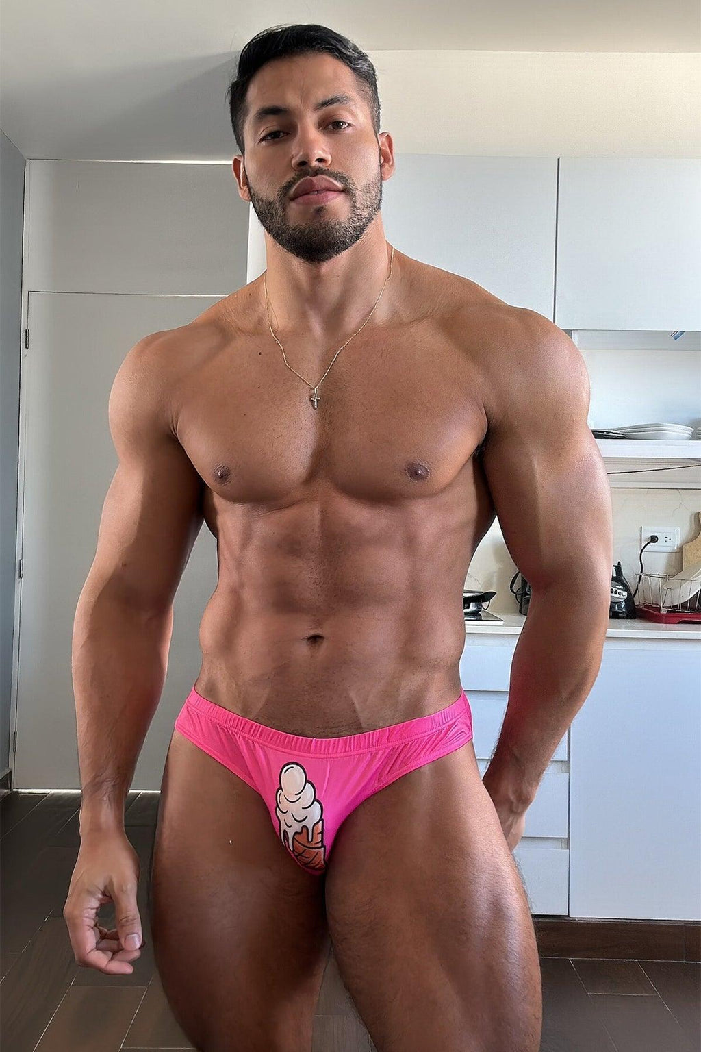 JJ Malibu Lovesick Briefs - Pink with Ice Cream Print - DealByEthan.gay loves JJ Malibu