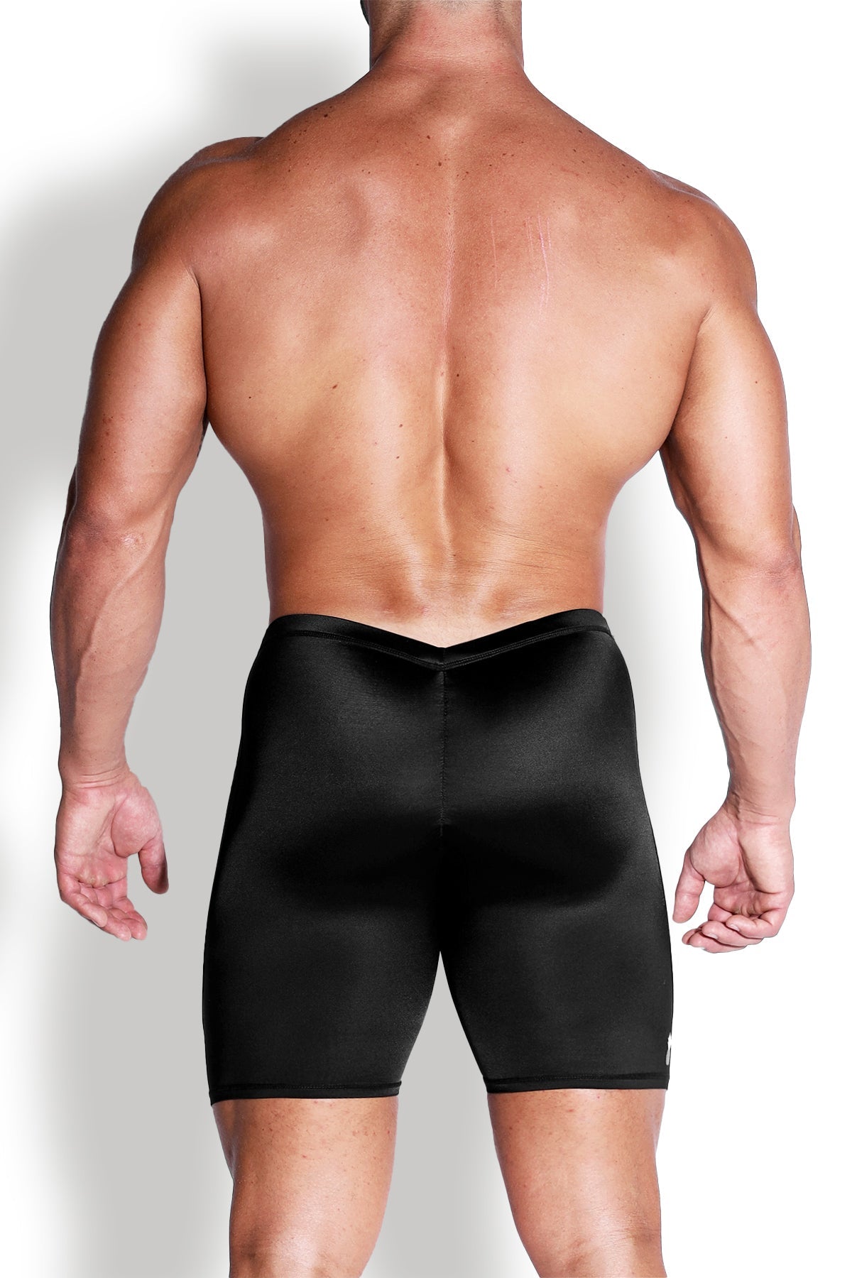 JJ Malibu Lustrous Scrunch-Butt 6.5" Bike Shorts -  Midnight Black - DealByEthan.gay loves JJ Malibu