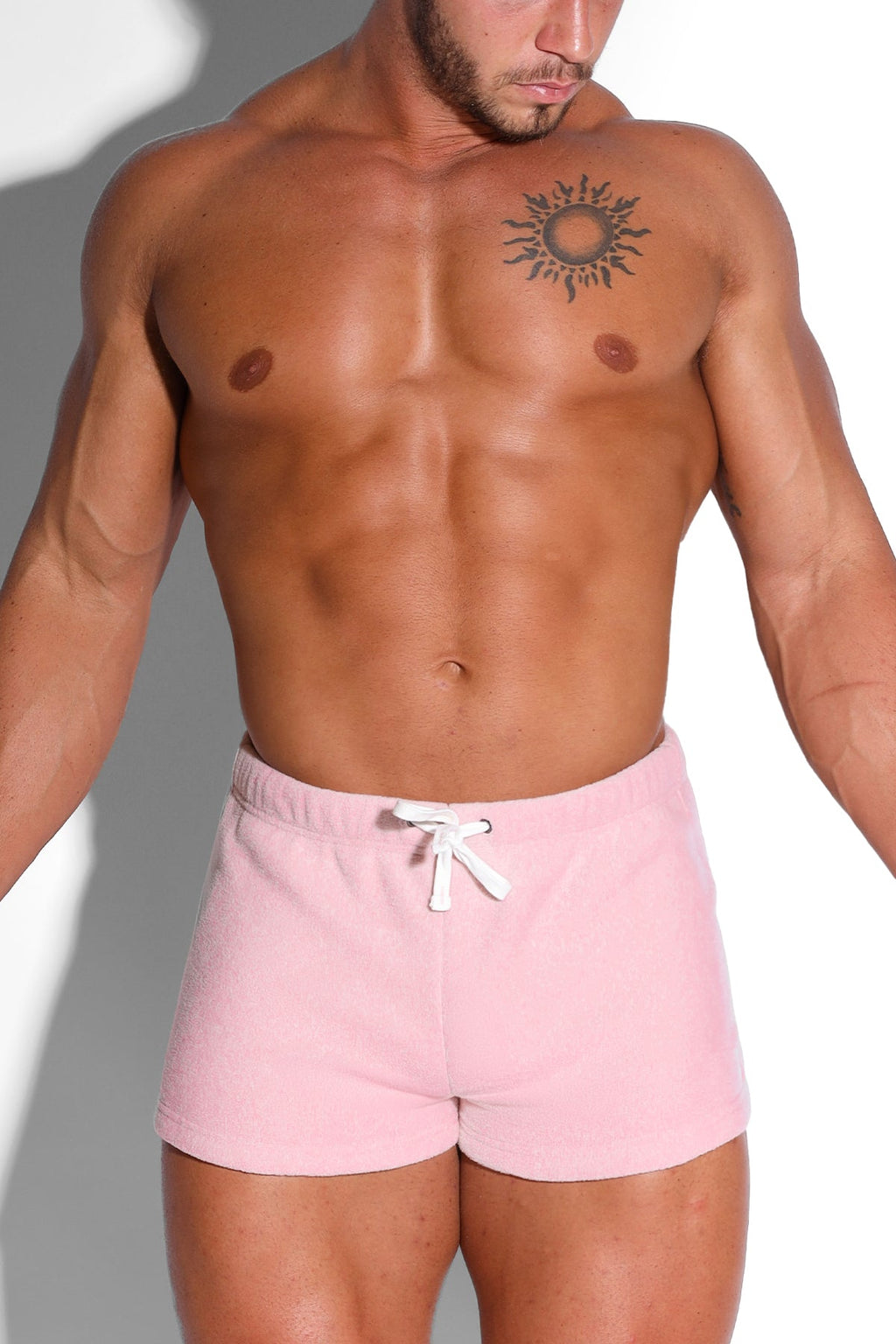 JJ Malibu Luxe Plush Fleece 2" Short Shorts - Pastel Pink - DealByEthan.gay loves JJ Malibu