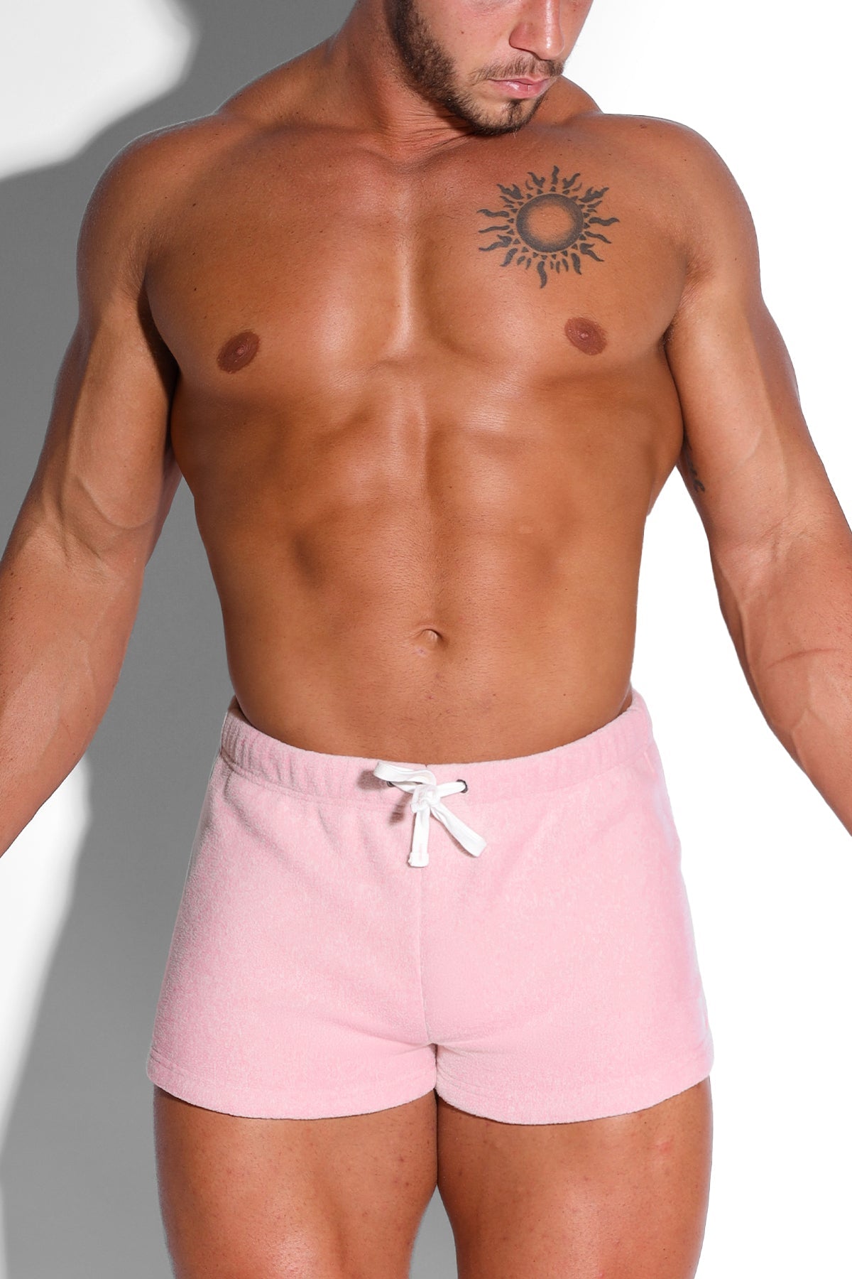 JJ Malibu Luxe Plush Fleece 2" Short Shorts - Pastel Pink - DealByEthan.gay loves JJ Malibu