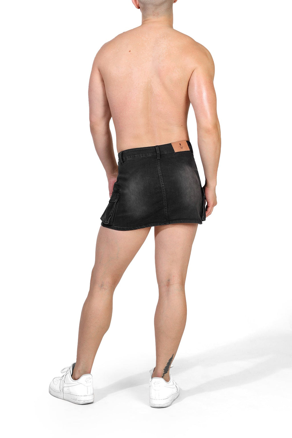 JJ Malibu Men's Denim Cargo Skirt - Faded Black - DealByEthan.gay loves JJ Malibu