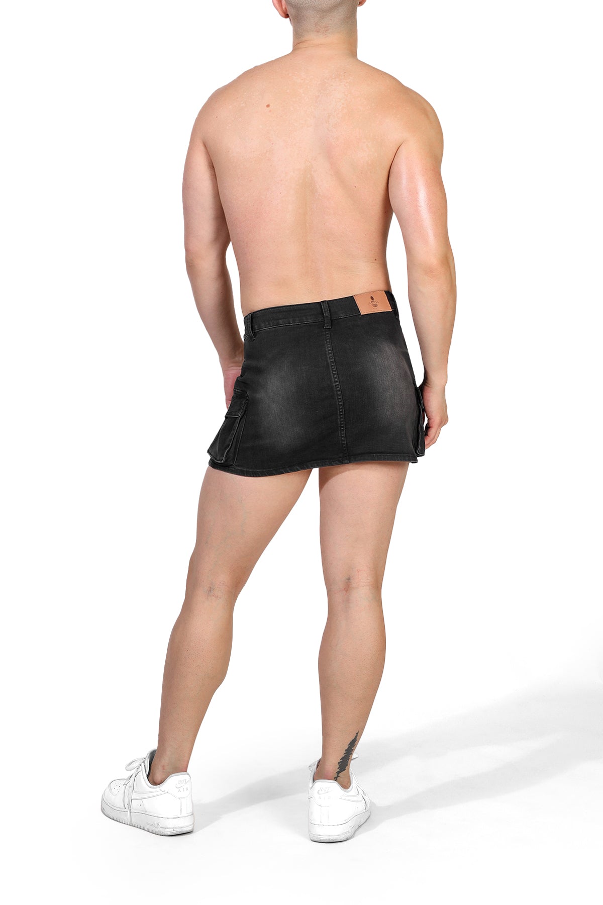 JJ Malibu Men's Denim Cargo Skirt - Faded Black - DealByEthan.gay loves JJ Malibu