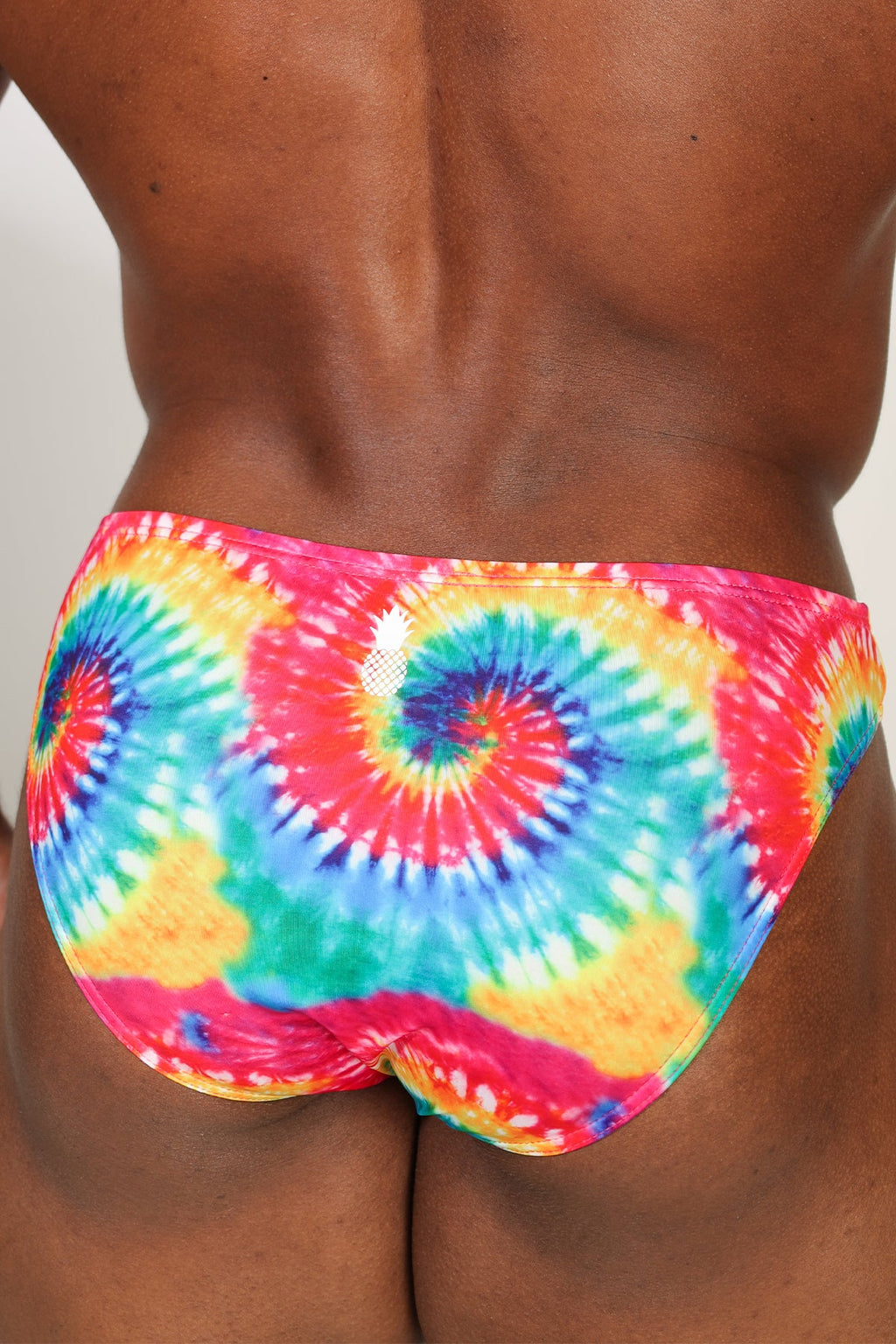 JJ Malibu Men's Slimmer Bulge Briefs - Rainbow Tie Dye - DealByEthan.gay loves JJ Malibu