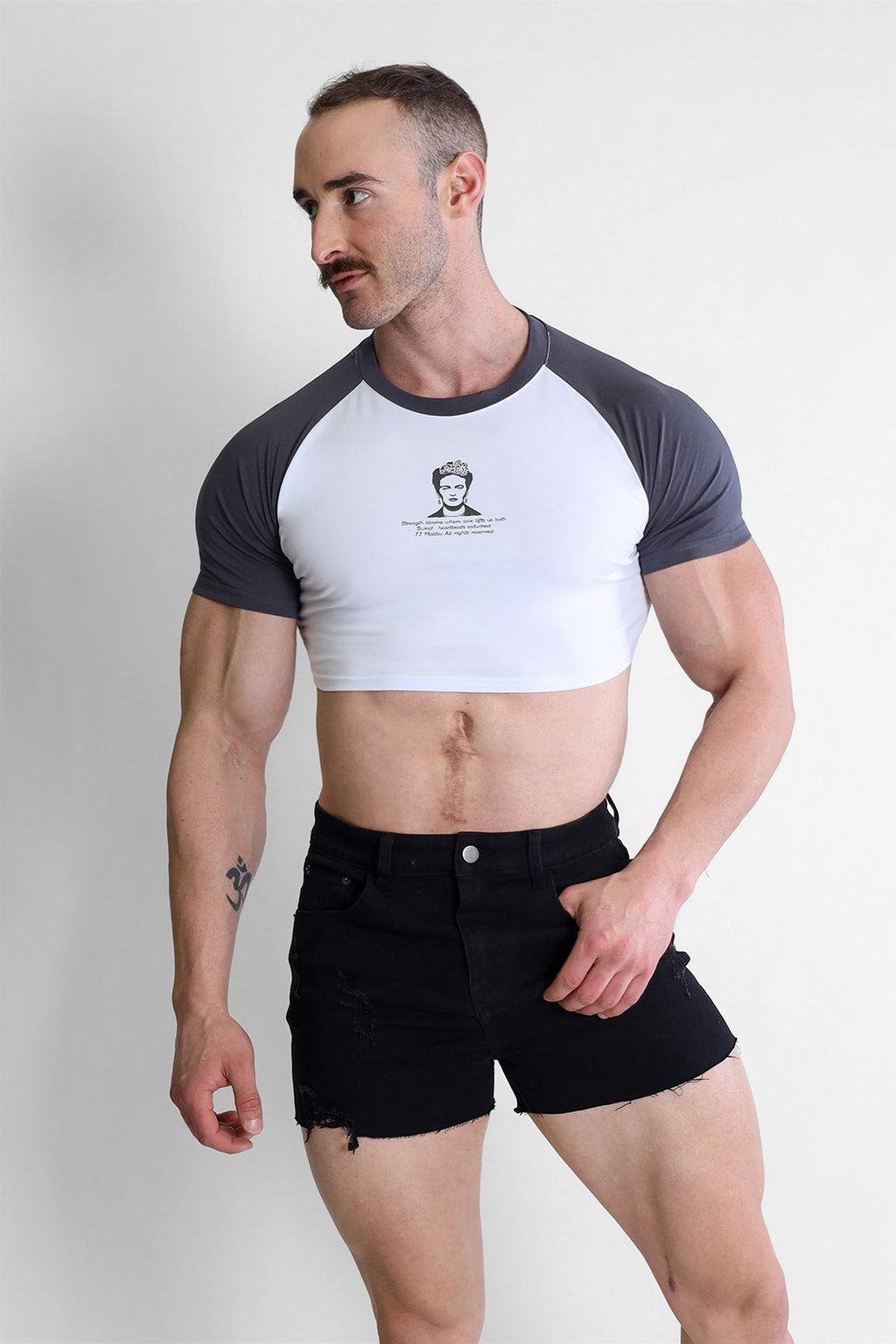 JJ Malibu Muscle-Fit Crop Tee - Rebel Bloom - DealByEthan.gay loves JJ Malibu
