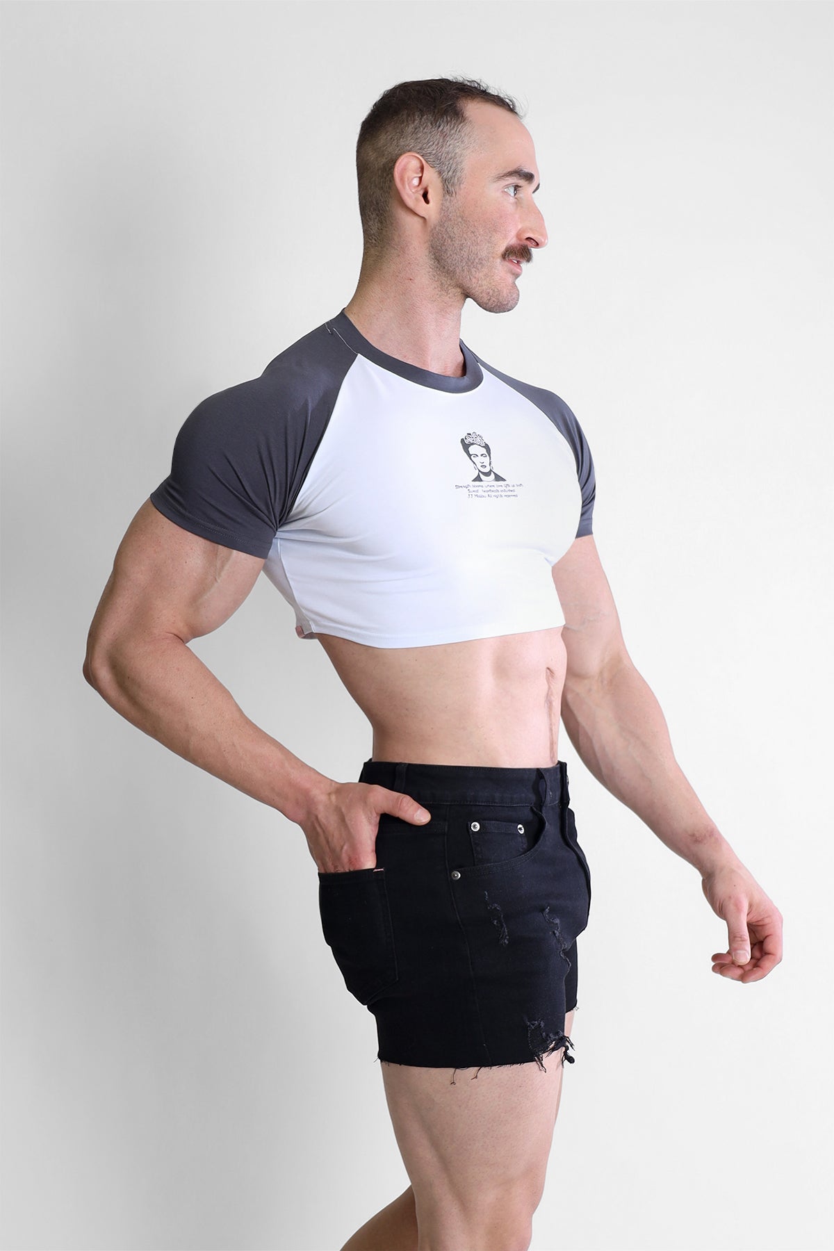 JJ Malibu Muscle-Fit Crop Tee - Rebel Bloom - DealByEthan.gay loves JJ Malibu