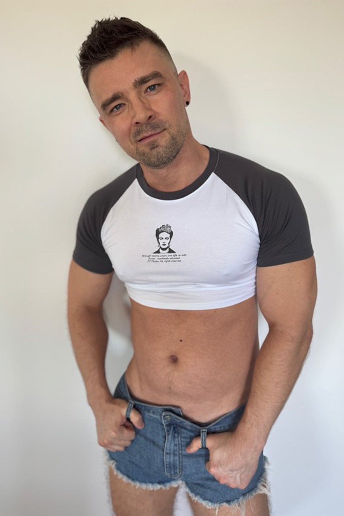 JJ Malibu Muscle-Fit Crop Tee - Rebel Bloom - DealByEthan.gay loves JJ Malibu