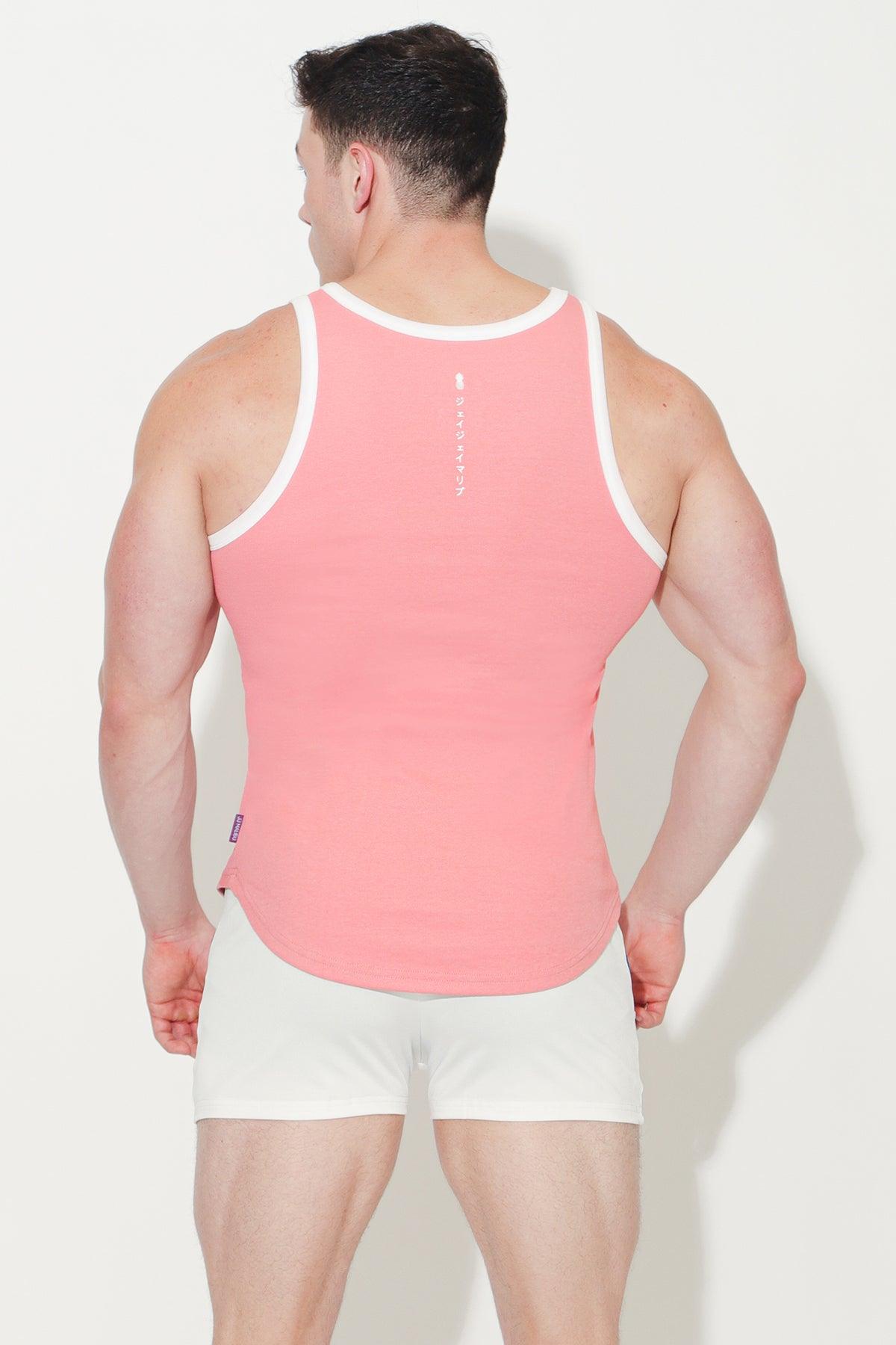 JJ Malibu Muscle Fit Ribbed Tank - Amour Pink - DealByEthan.gay loves JJ Malibu