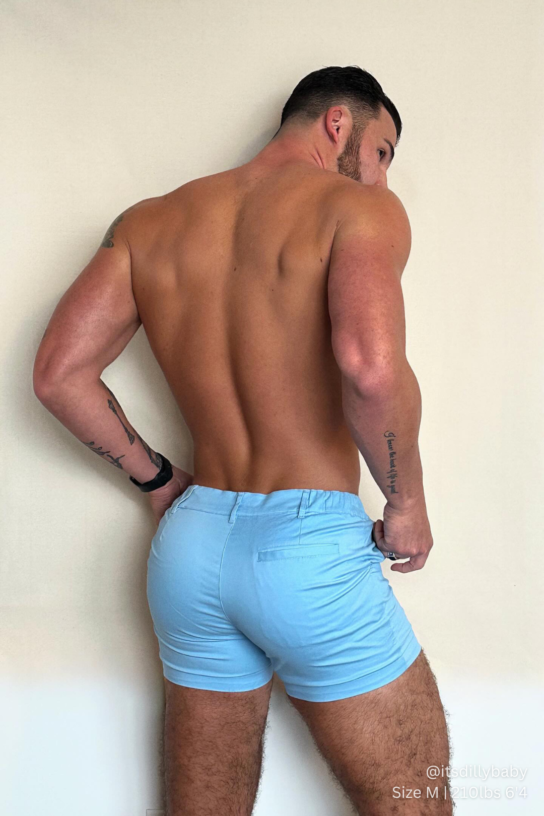 JJ Malibu Muscle-fit Men's 4'' Stretchy Chino Shorts - Light Blue - DealByEthan.gay loves JJ Malibu