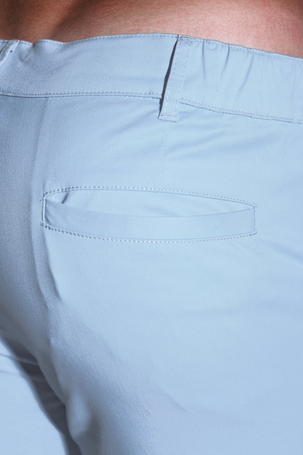 JJ Malibu Muscle-fit Men's 4'' Stretchy Chino Shorts - Light Blue - DealByEthan.gay loves JJ Malibu