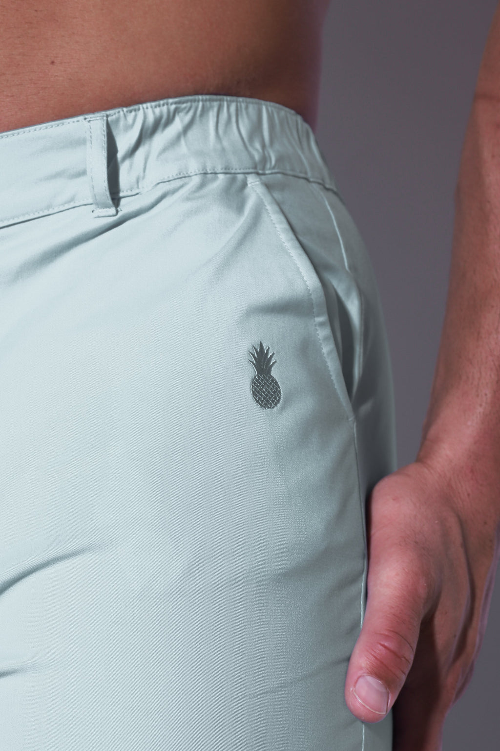 JJ Malibu Muscle-fit Men's 4'' Stretchy Chino Shorts - Light Green - DealByEthan.gay loves JJ Malibu