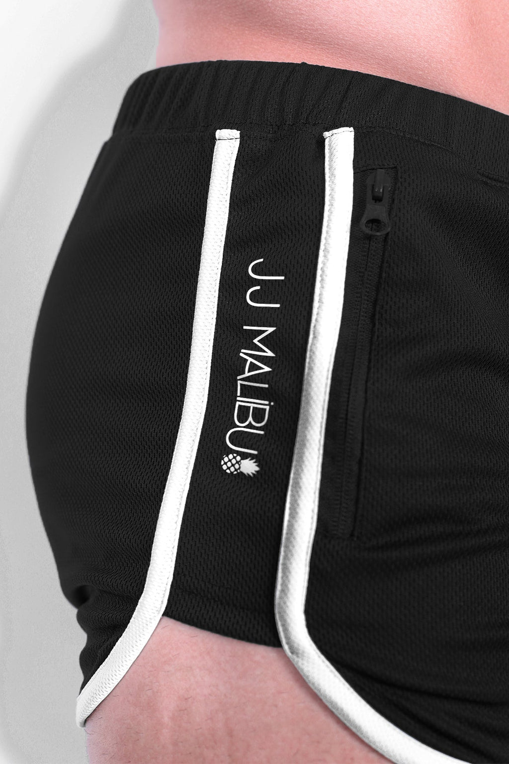 JJ Malibu Nightcall Elastic Waist 3" Short Shorts - Midnight Black - DealByEthan.gay loves JJ Malibu