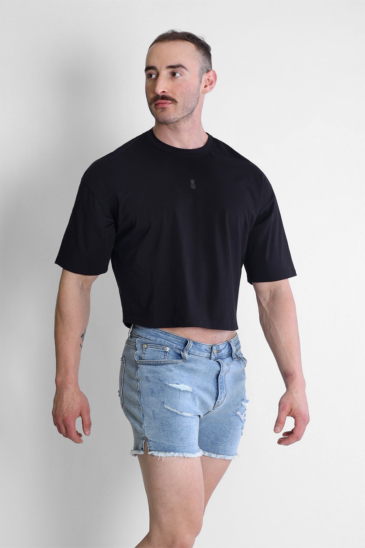 JJ Malibu Oversized Relaxed Crop Top - Black - DealByEthan.gay loves JJ Malibu