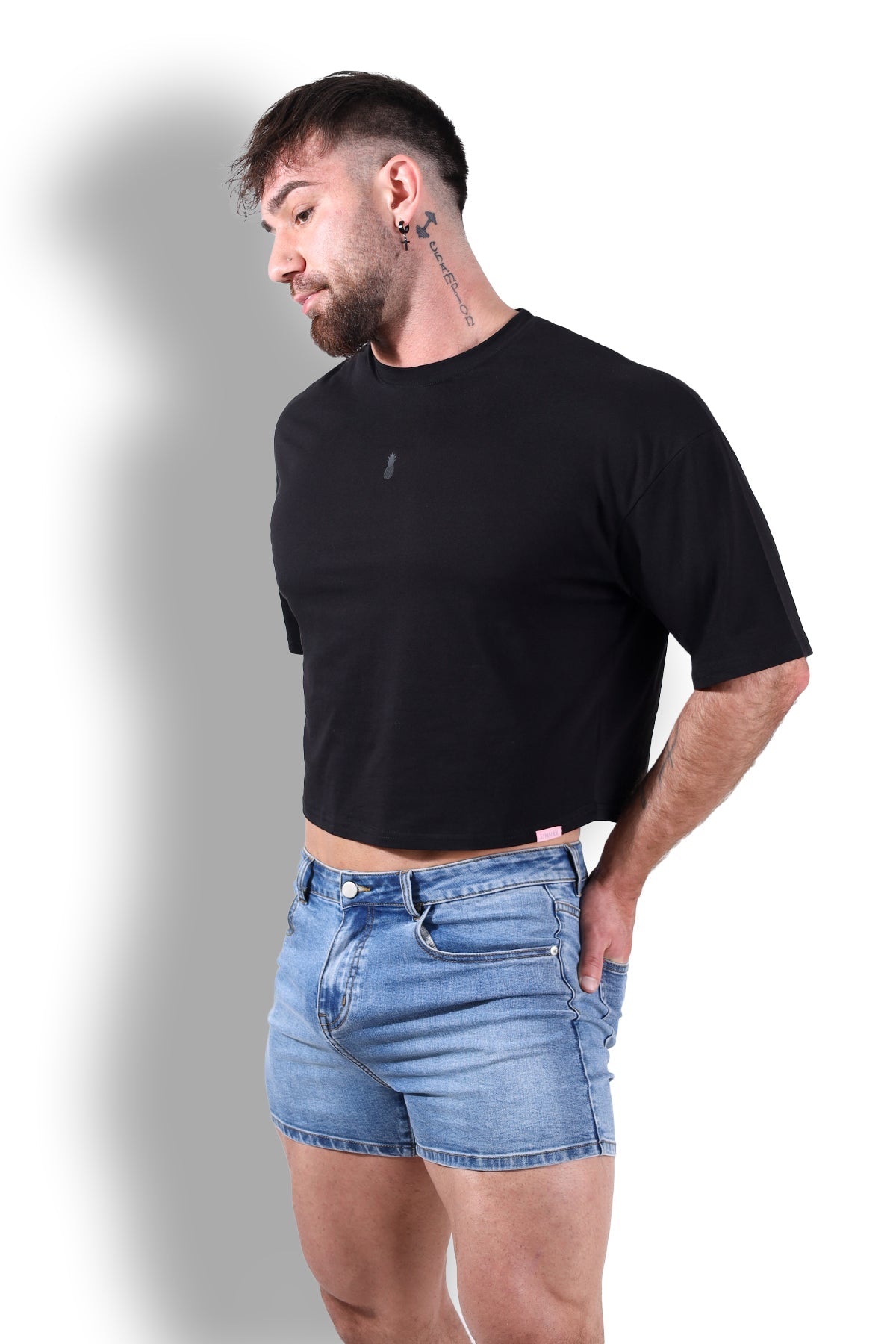 JJ Malibu Oversized Relaxed Crop Top - Black - DealByEthan.gay loves JJ Malibu