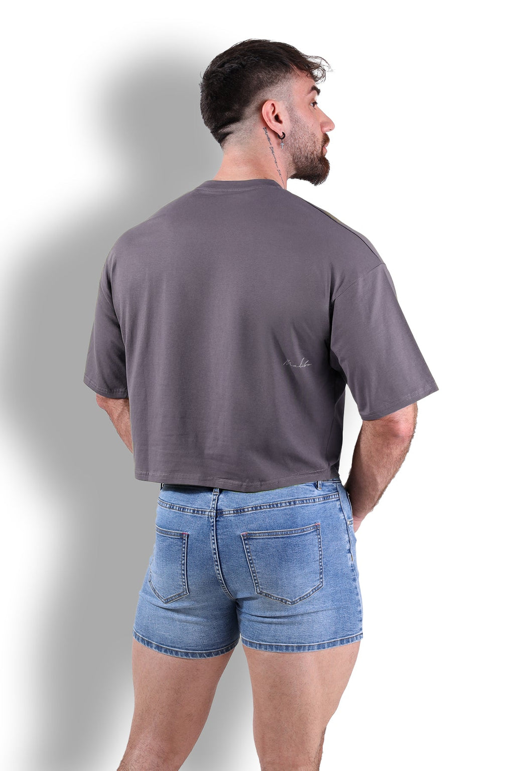 JJ Malibu Oversized Relaxed Crop Top - Dark Grey - DealByEthan.gay loves JJ Malibu