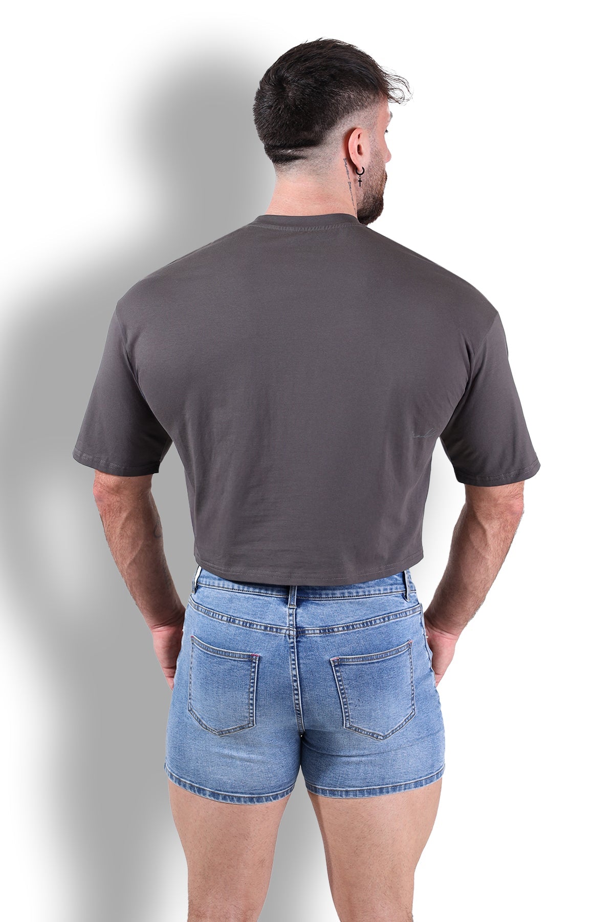 JJ Malibu Oversized Relaxed Crop Top - Dark Grey - DealByEthan.gay loves JJ Malibu