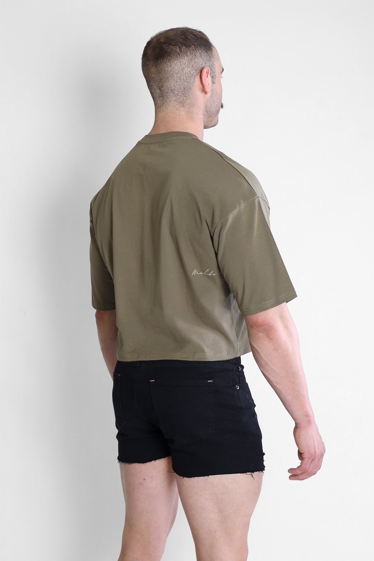 JJ Malibu Oversized Relaxed Crop Top - Olive - DealByEthan.gay loves JJ Malibu
