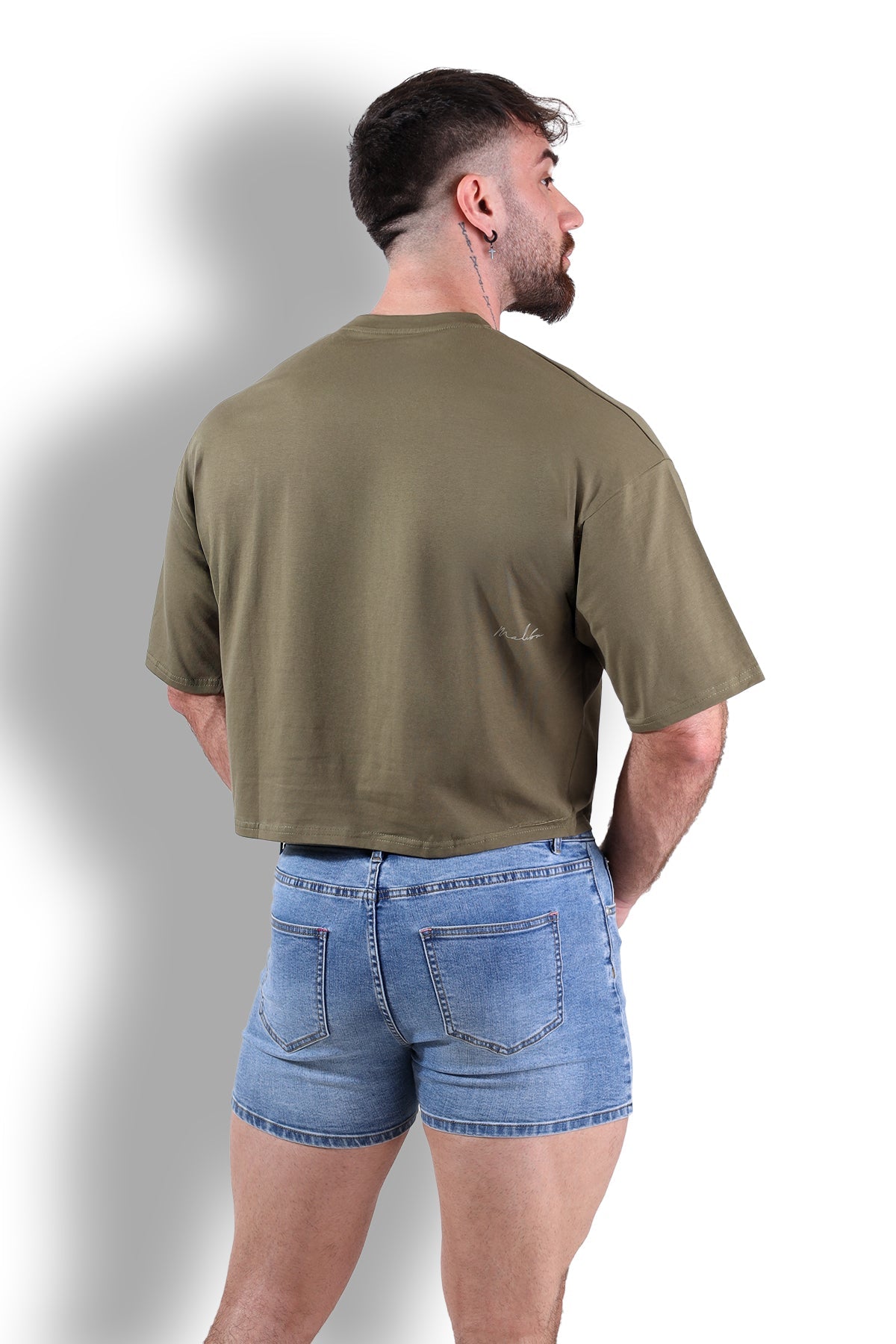 JJ Malibu Oversized Relaxed Crop Top - Olive - DealByEthan.gay loves JJ Malibu