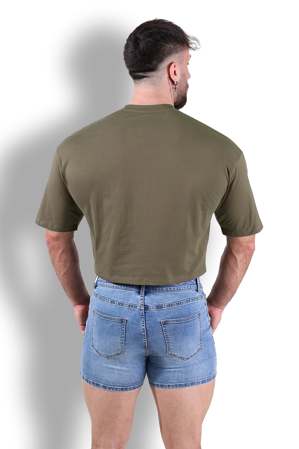 JJ Malibu Oversized Relaxed Crop Top - Olive - DealByEthan.gay loves JJ Malibu