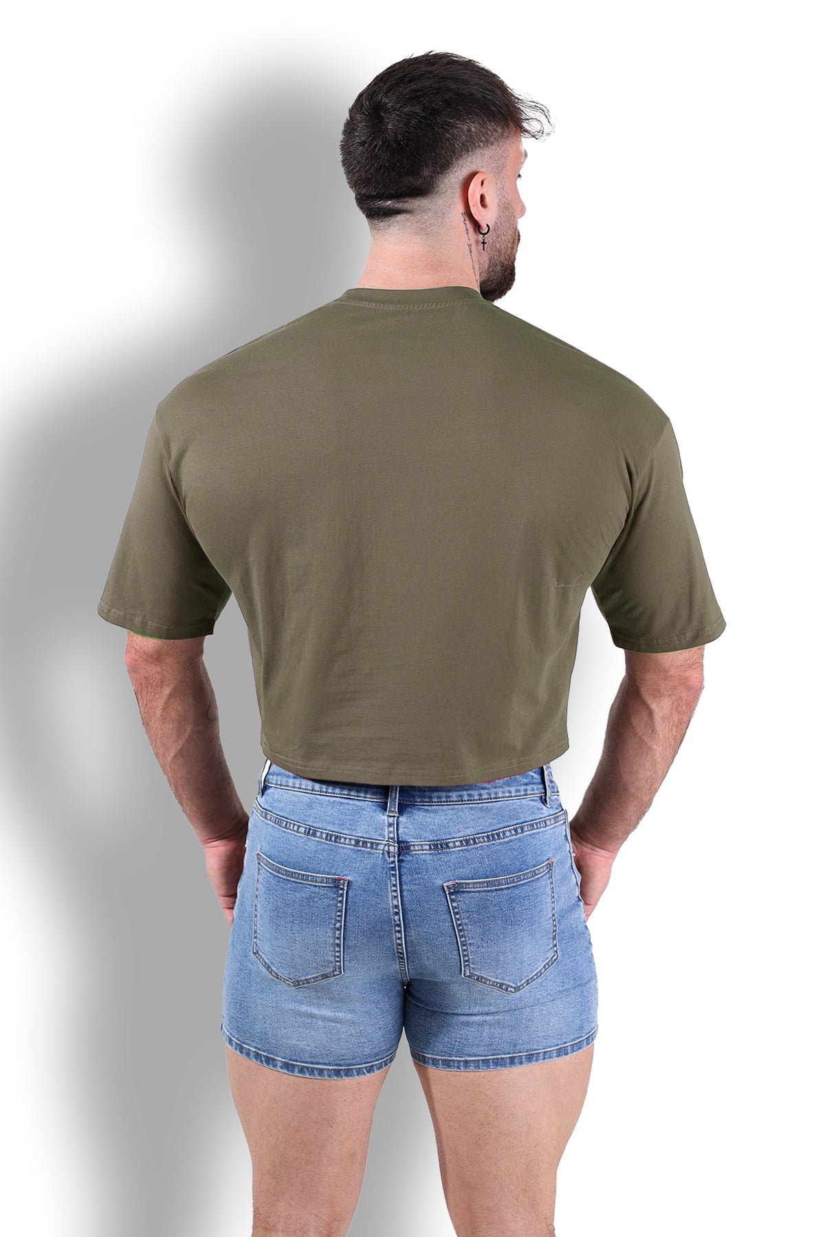 JJ Malibu Oversized Relaxed Crop Top - Olive - DealByEthan.gay loves JJ Malibu
