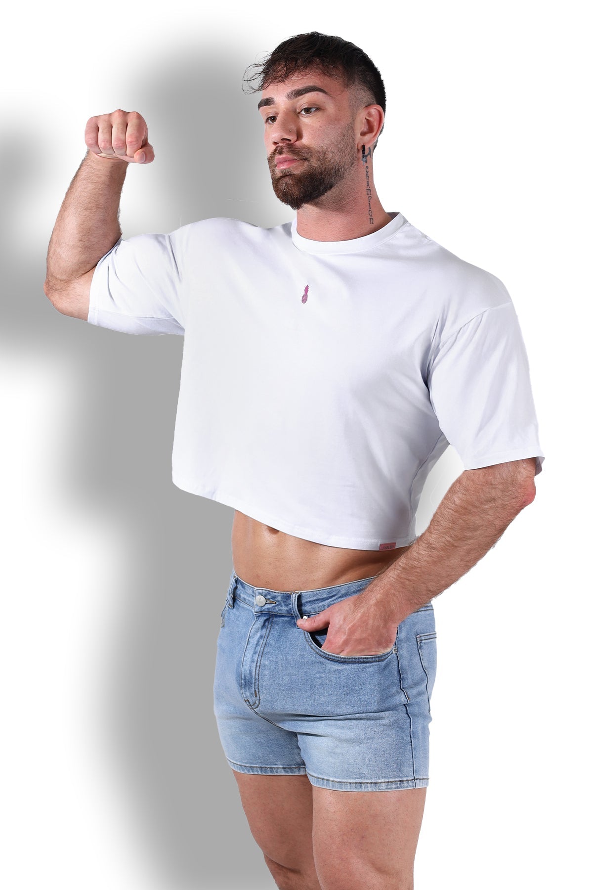 JJ Malibu Oversized Relaxed Crop Top - White - DealByEthan.gay loves JJ Malibu