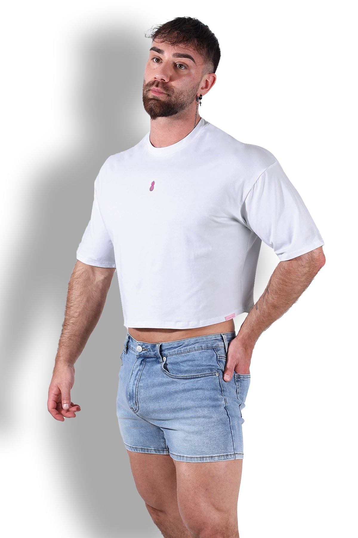 JJ Malibu Oversized Relaxed Crop Top - White - DealByEthan.gay loves JJ Malibu