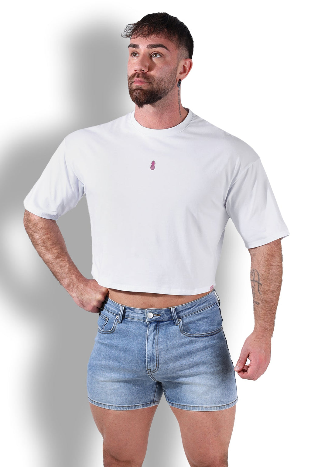 JJ Malibu Oversized Relaxed Crop Top - White - DealByEthan.gay loves JJ Malibu