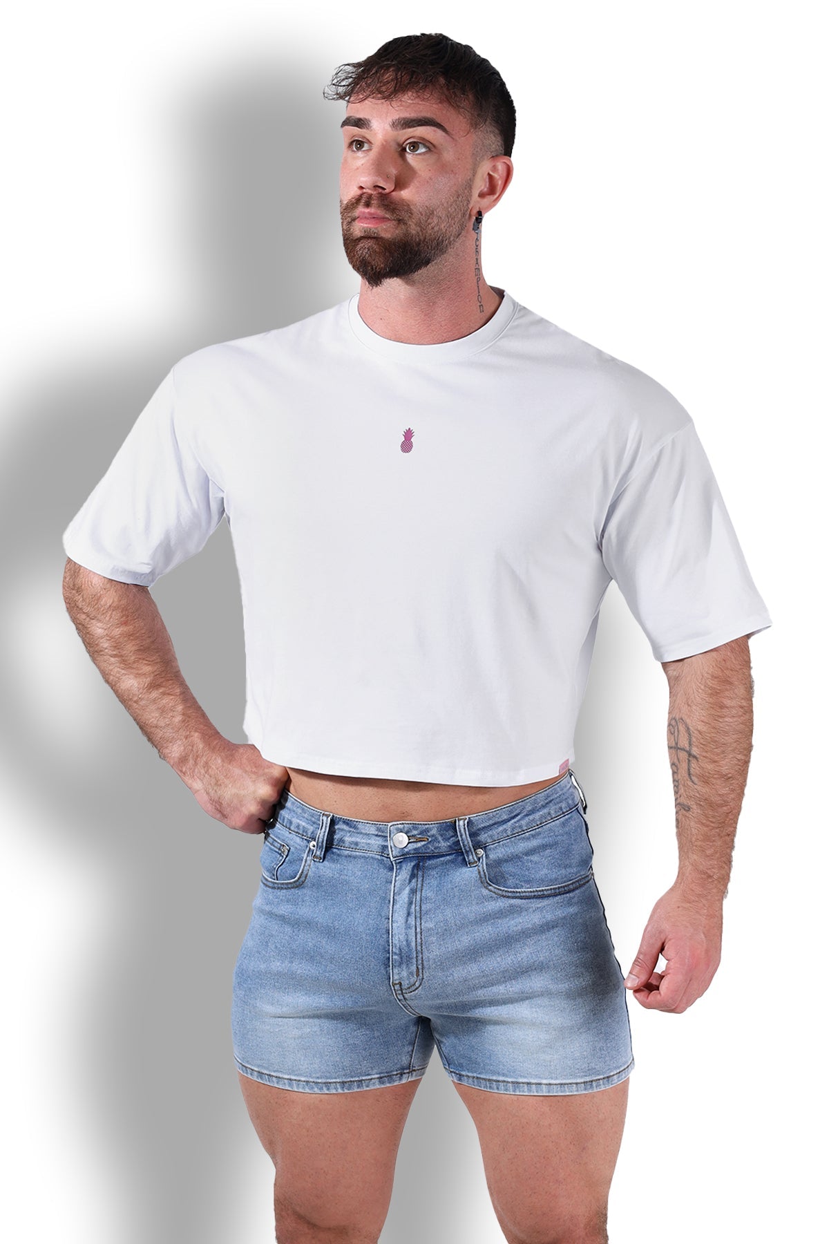 JJ Malibu Oversized Relaxed Crop Top - White - DealByEthan.gay loves JJ Malibu