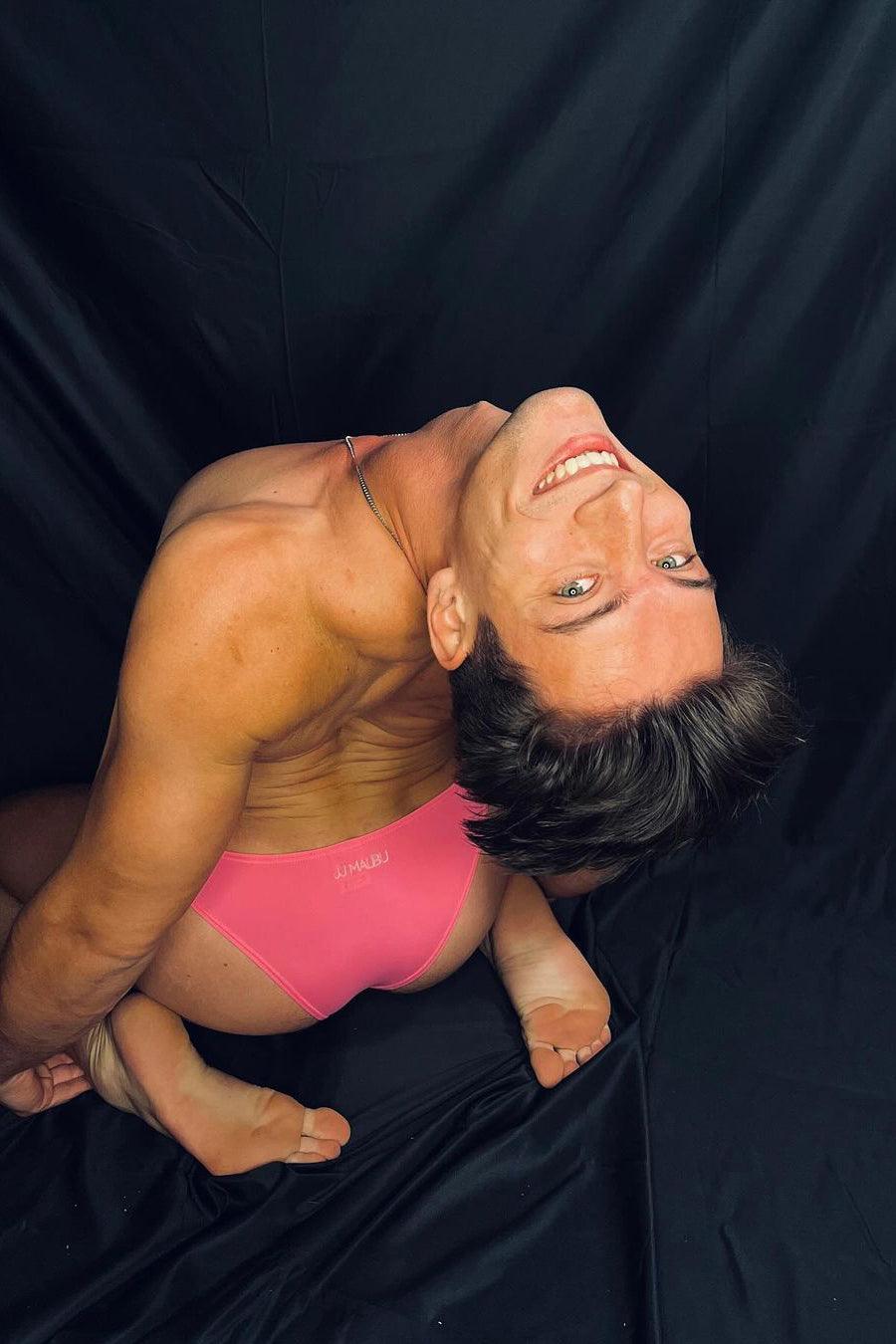 JJ Malibu Renaissance Low-Cut Swim Bikini Briefs for Men - Neon Pink - DealByEthan.gay loves JJ Malibu