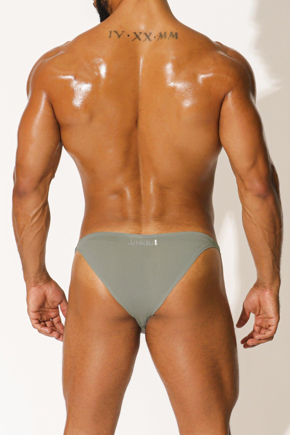JJ Malibu Renaissance Low-Cut Swim Bikini Briefs for Men - Space Silver - DealByEthan.gay loves JJ Malibu
