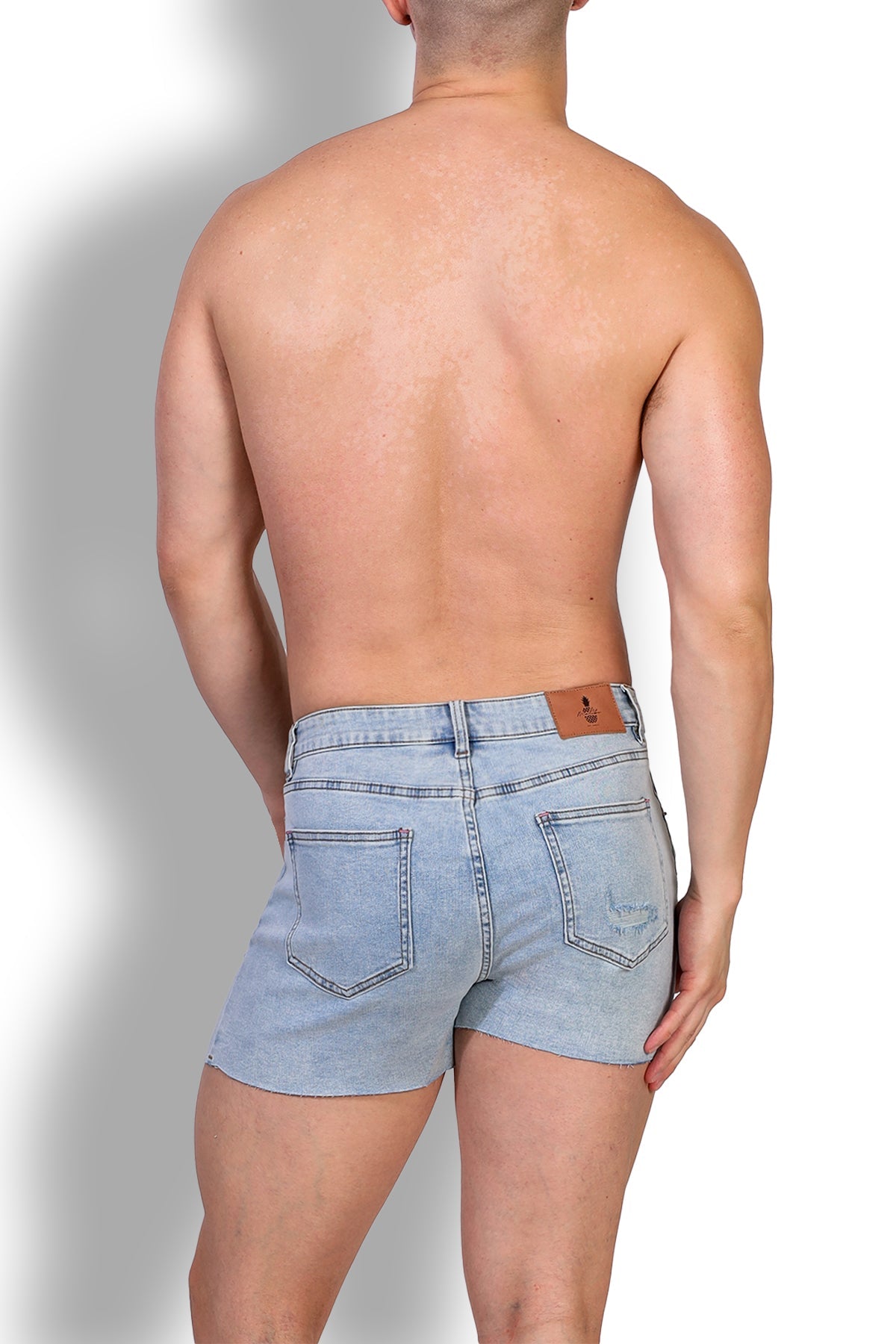 JJ Malibu Rockstar Raw Cut 2.5" Denim Short Shorts - Capri Blue - DealByEthan.gay loves JJ Malibu