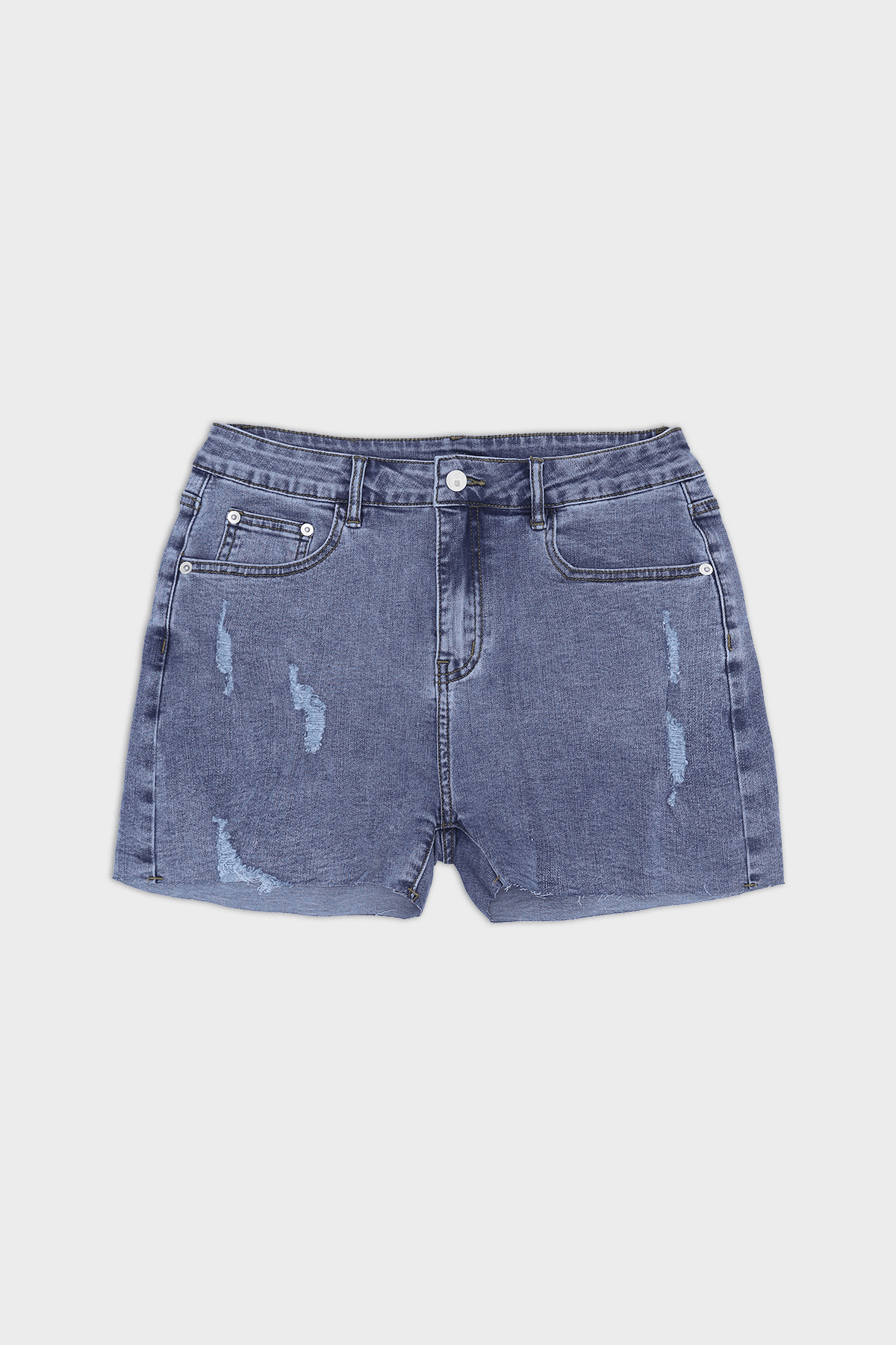 JJ Malibu Rockstar Raw Cut 2.5" Denim Short Shorts - Washed Blue - DealByEthan.gay loves JJ Malibu