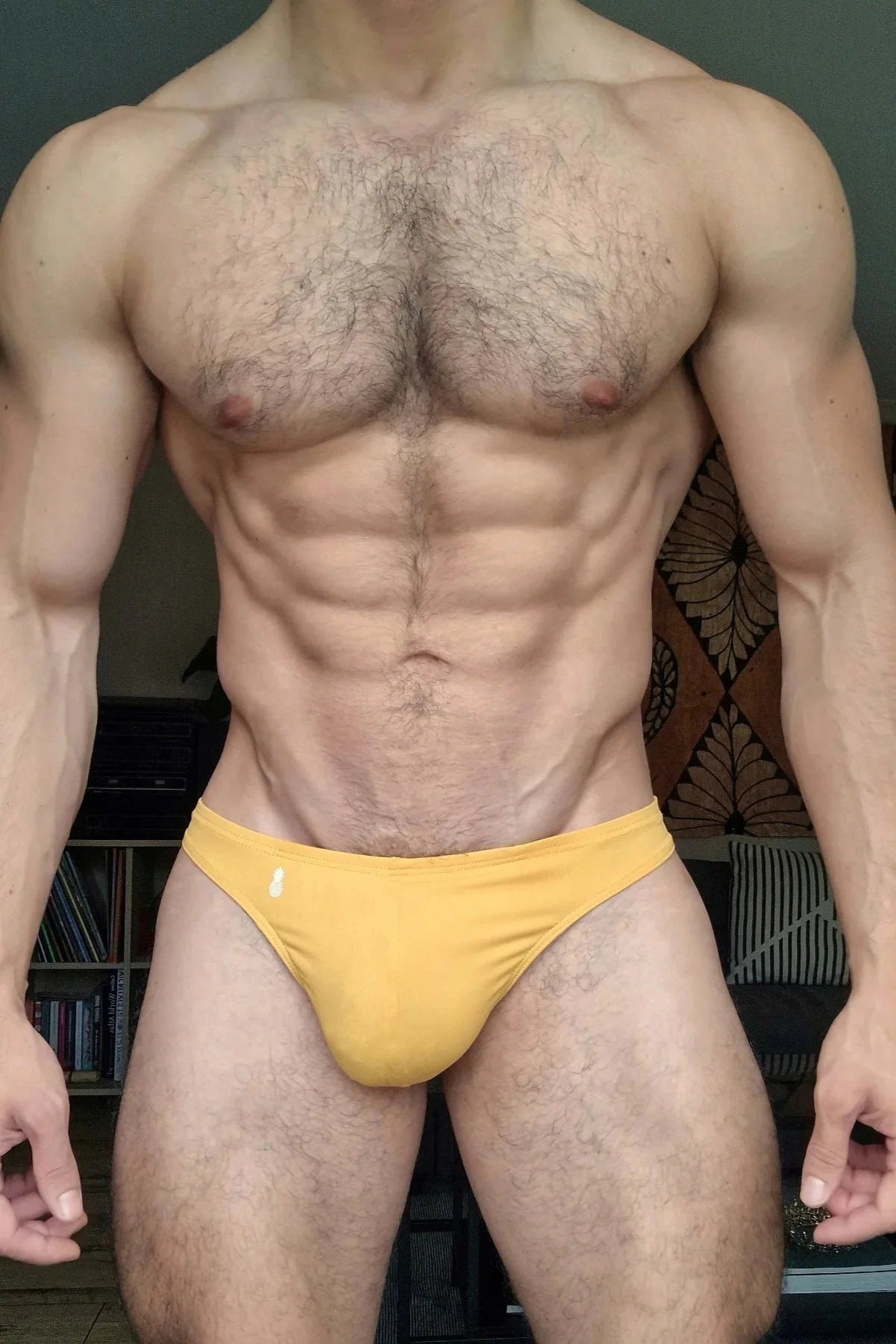 JJ Malibu Scrunch Butt Cheeky Swim Briefs - Amber Yellow - DealByEthan.gay loves JJ Malibu