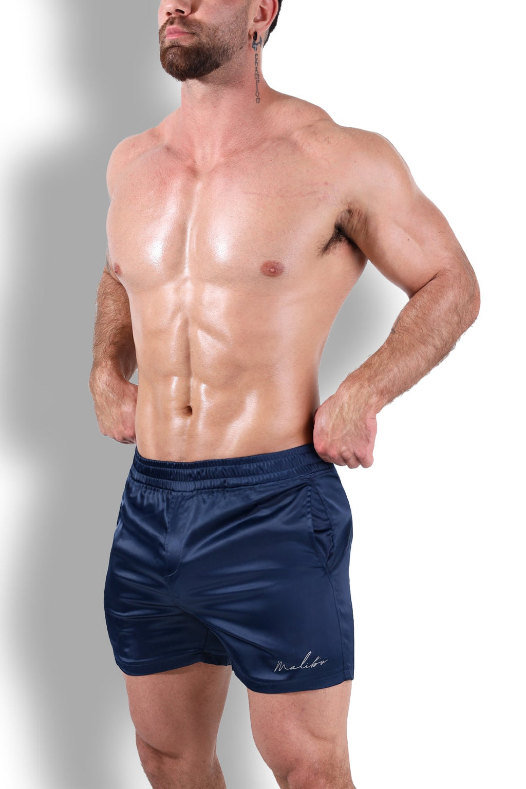 JJ Malibu ShimmerFlex Active Shorts - Navy - DealByEthan.gay loves JJ Malibu