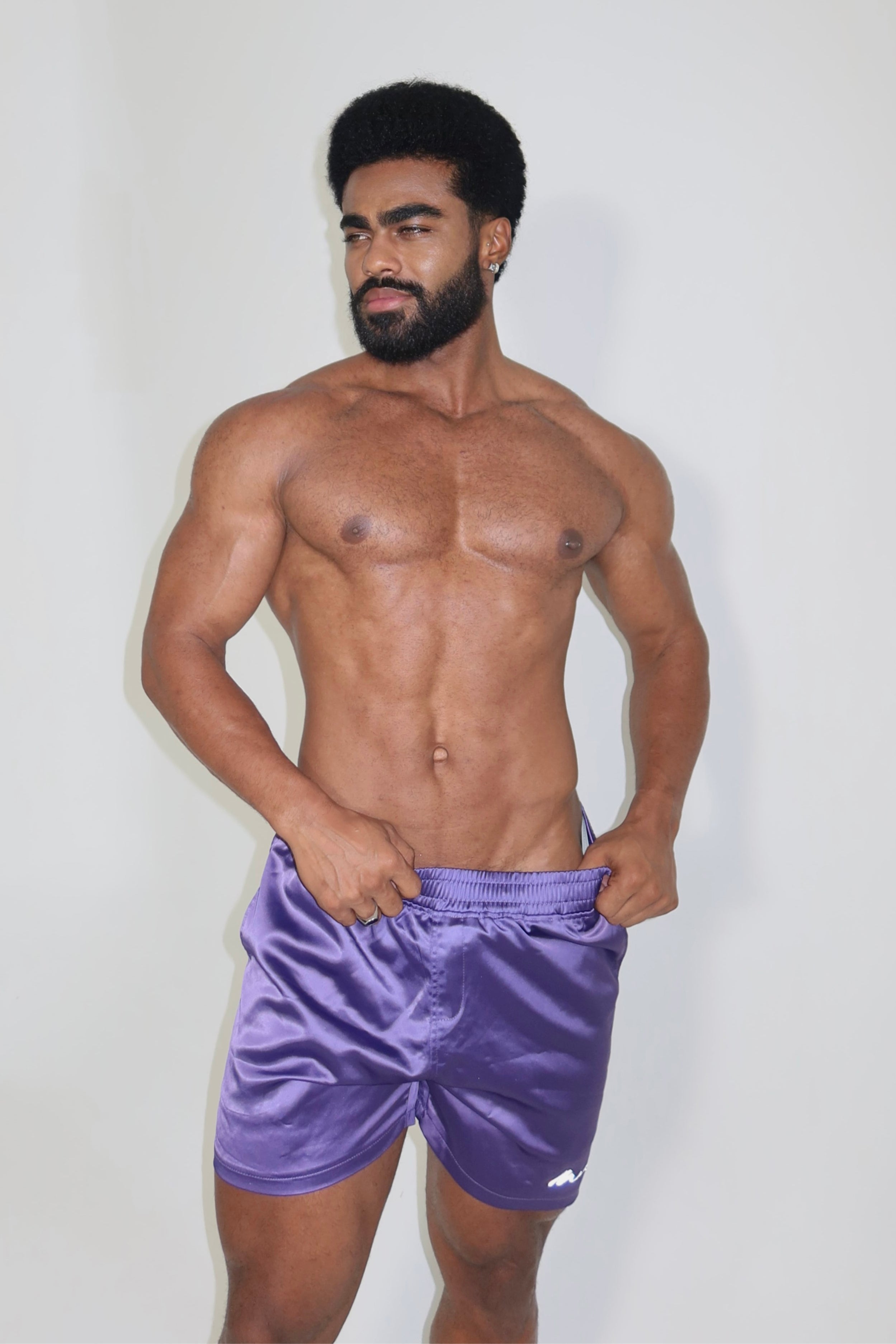 JJ Malibu ShimmerFlex Active Shorts - Plum - DealByEthan.gay loves JJ Malibu