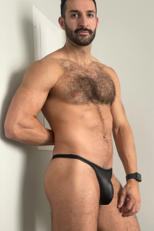 JJ Malibu Soft Vegan Leather Scrunch Butt Briefs - Black Liquorice - DealByEthan.gay loves JJ Malibu