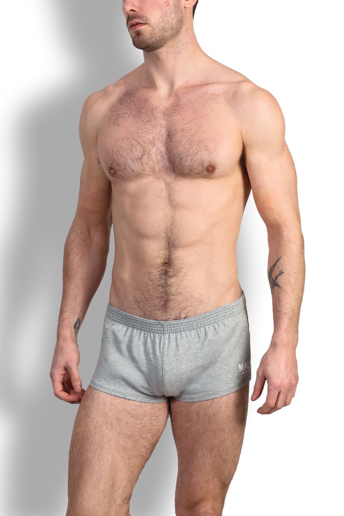 JJ Malibu Stretch-It 2" Short Shorts - Light Grey - DealByEthan.gay loves JJ Malibu
