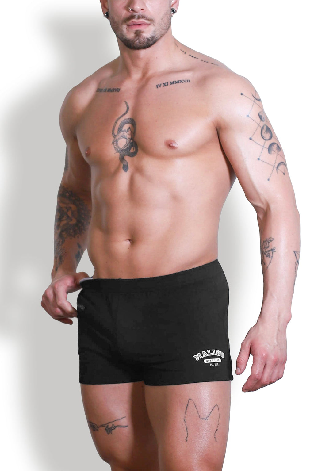JJ Malibu Varsity 2" Short Shorts with Zipper Pocket  - Midnight Black - DealByEthan.gay loves JJ Malibu