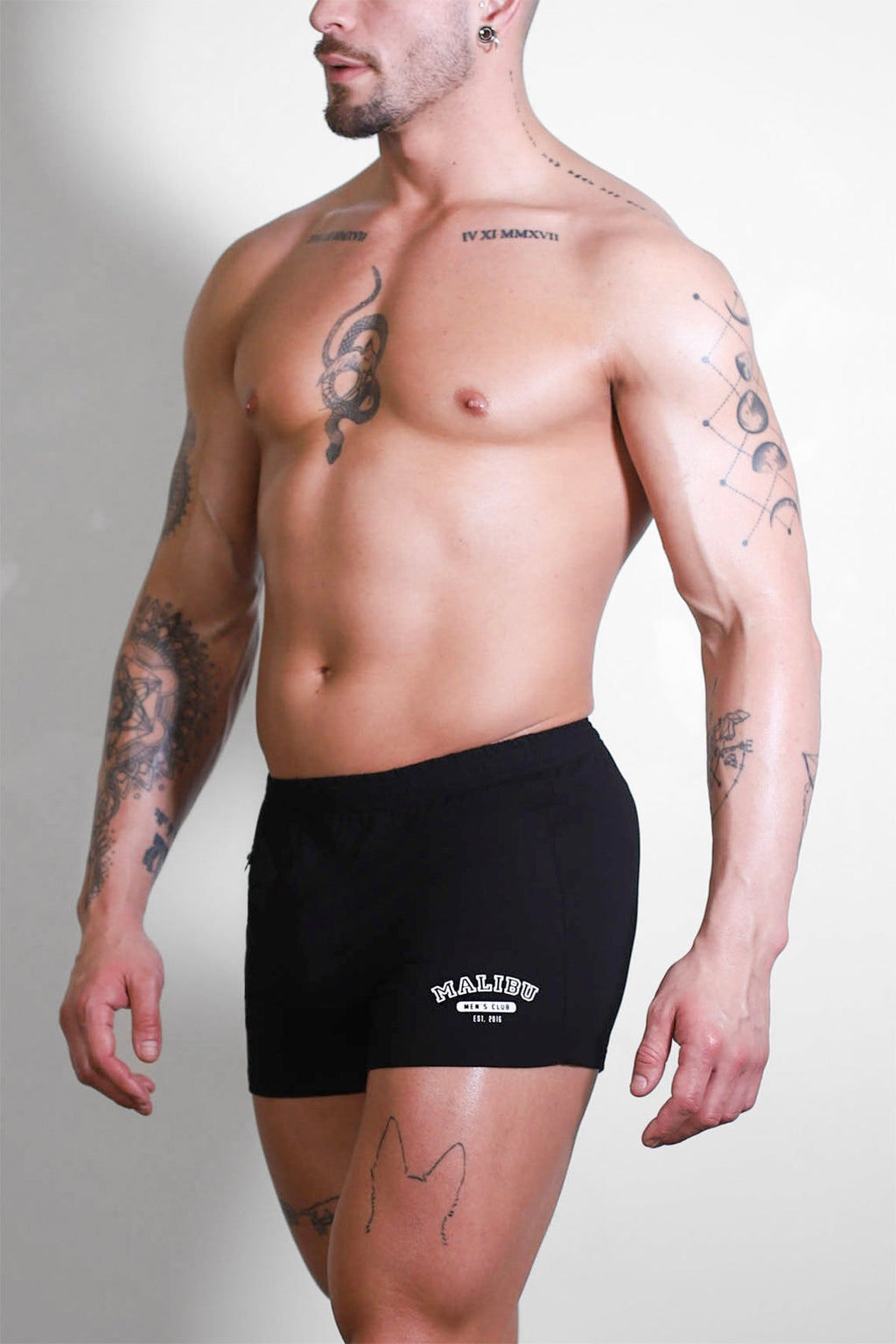 JJ Malibu Varsity 2" Short Shorts with Zipper Pocket  - Midnight Black - DealByEthan.gay loves JJ Malibu