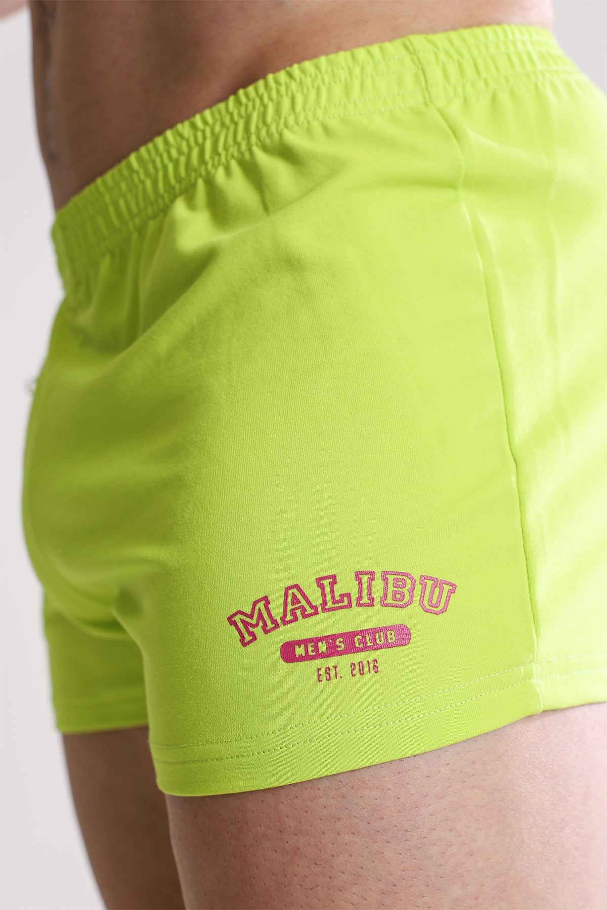 JJ Malibu Varsity 2" Short Shorts with Zipper Pocket  - Neon Yellow - DealByEthan.gay loves JJ Malibu