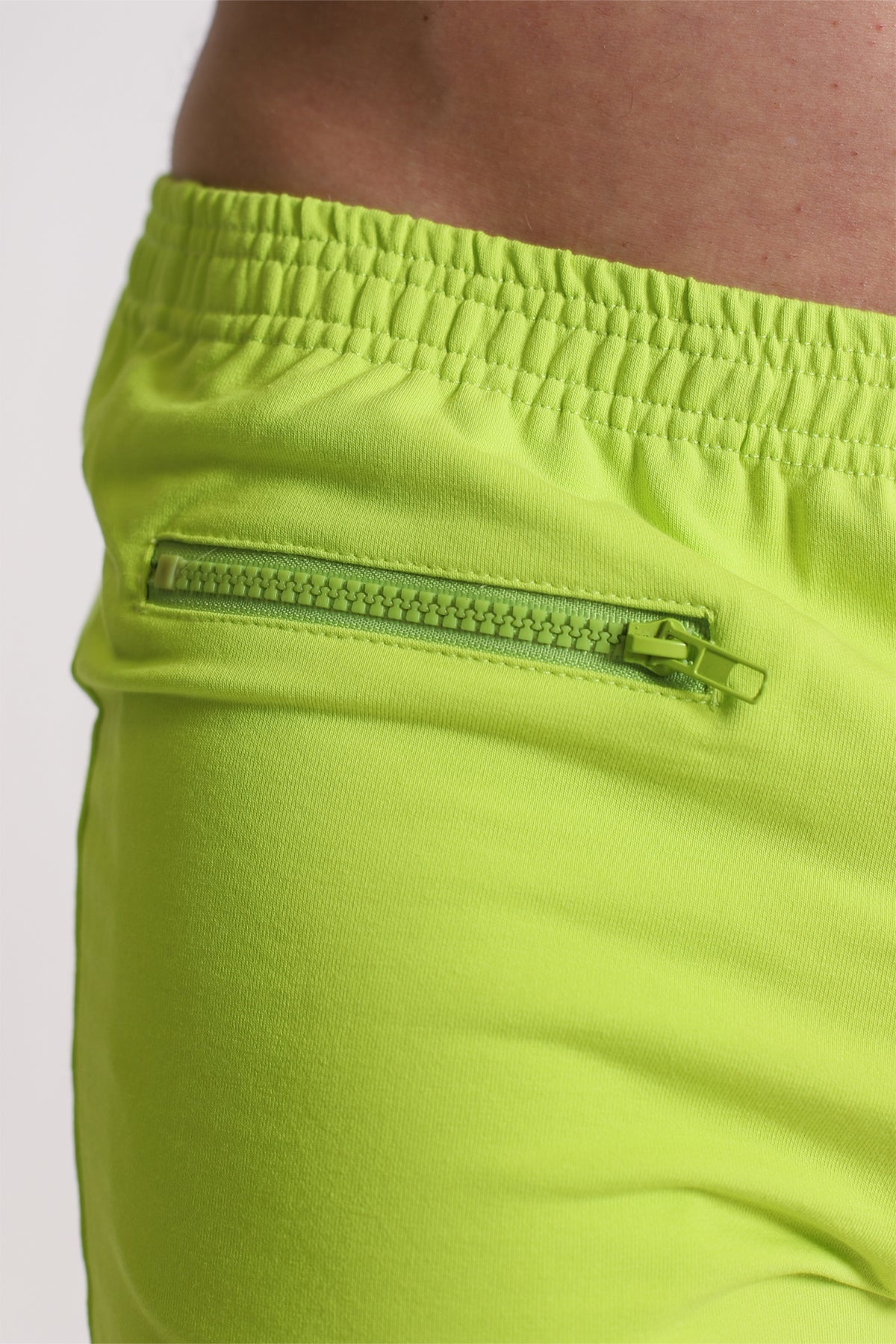 JJ Malibu Varsity 2" Short Shorts with Zipper Pocket  - Neon Yellow - DealByEthan.gay loves JJ Malibu