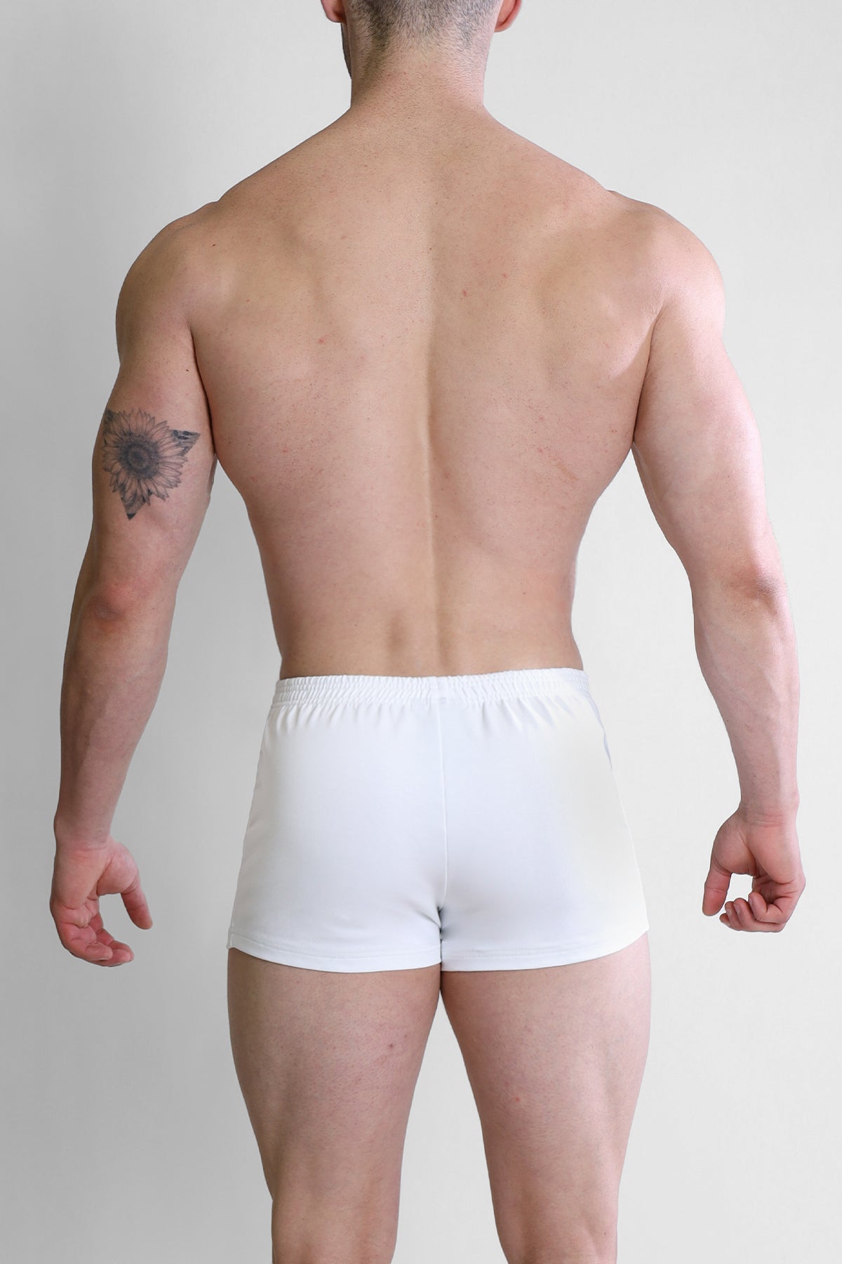 JJ Malibu Varsity 2" Short Shorts with Zipper Pocket  - White - DealByEthan.gay loves JJ Malibu