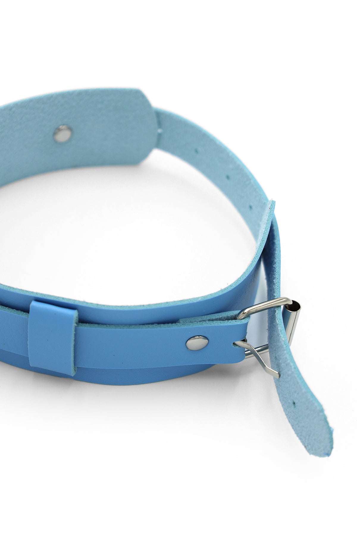 JJ Malibu Vegan Leather Arm Bands with Buckle - Light Blue - DealByEthan.gay loves JJ Malibu