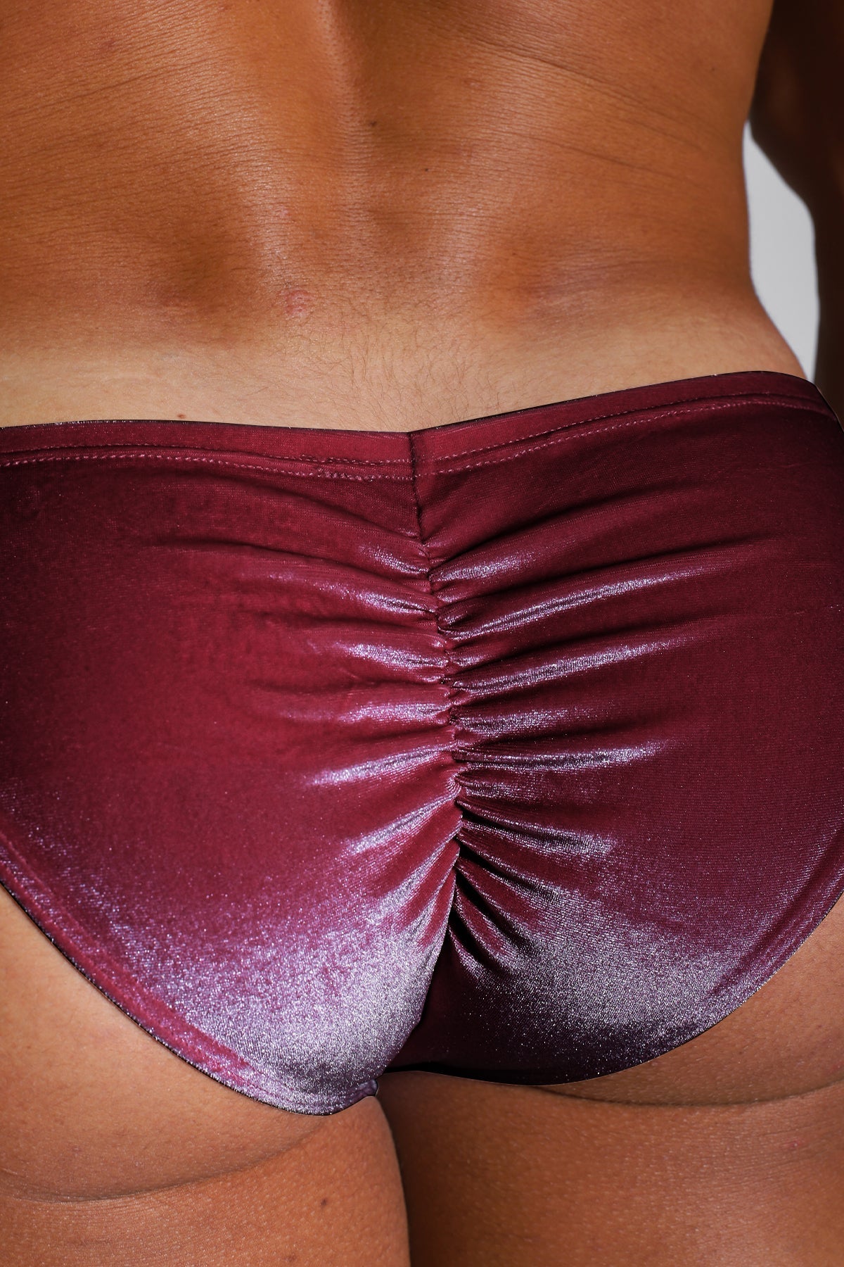 JJ Malibu Velvety Scrunch-Butt Bikini Briefs - Maroon - DealByEthan.gay loves JJ Malibu