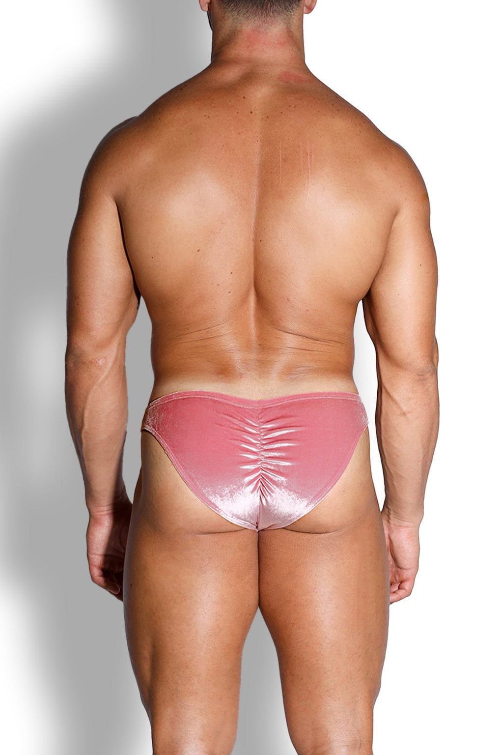 JJ Malibu Velvety Scrunch-Butt Bikini Briefs - Pink Opal - DealByEthan.gay loves JJ Malibu