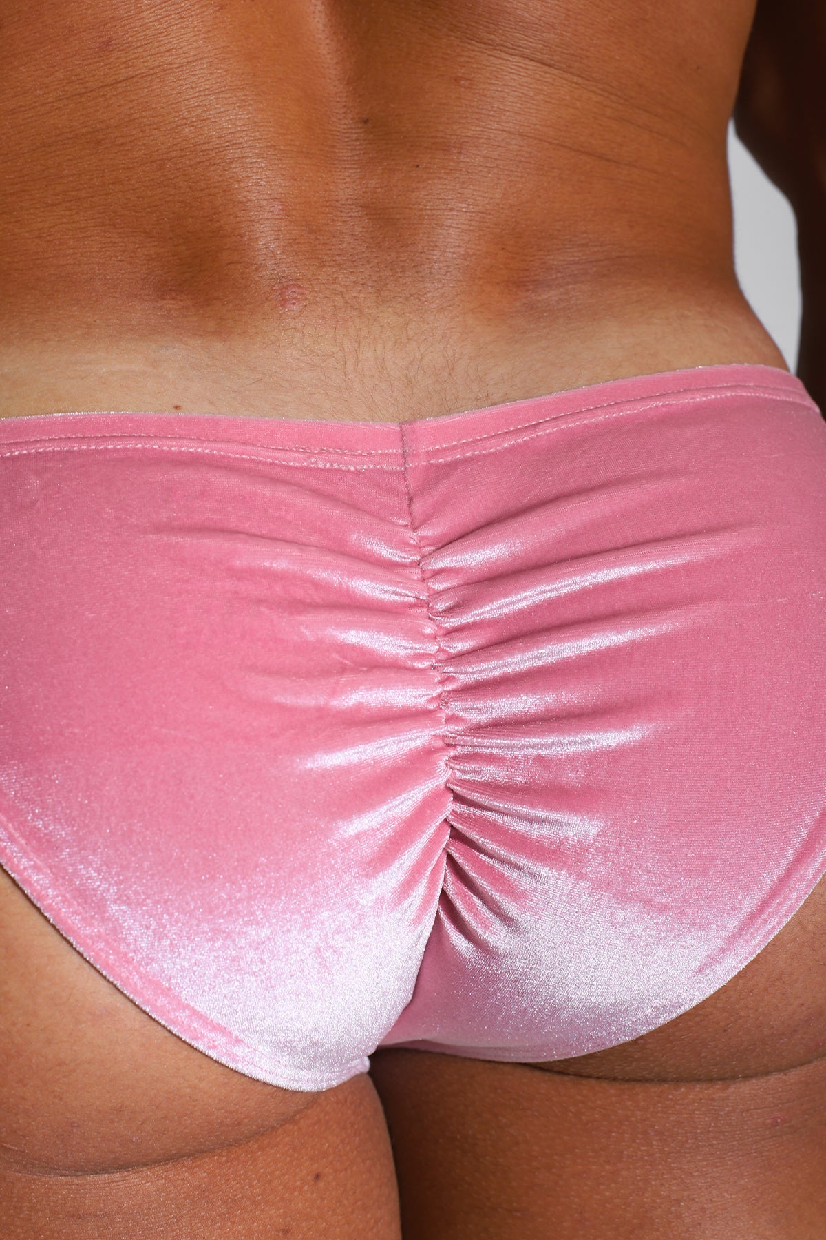 JJ Malibu Velvety Scrunch-Butt Bikini Briefs - Pink Opal - DealByEthan.gay loves JJ Malibu