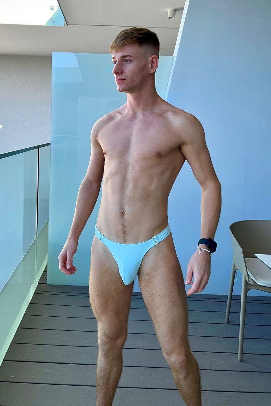 JJ Malibu Voyage Low-Cut Swim Bikini Briefs for Men - Light Blue - DealByEthan.gay loves JJ Malibu