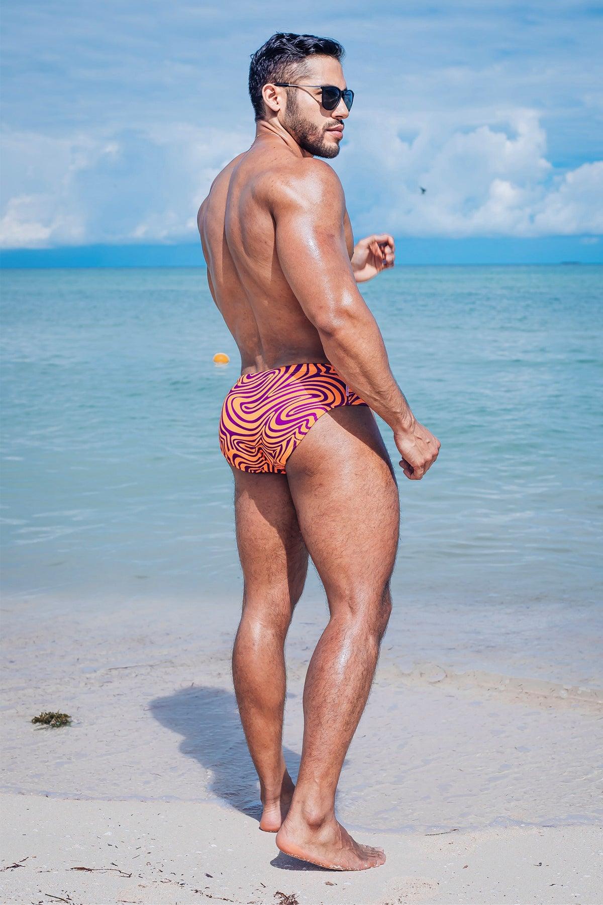 JJ Malibu Wet-N-Wild Swim Briefs - Groovy Orange - DealByEthan.gay loves JJ Malibu